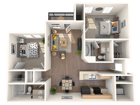 Villas at Princeton Lakes apartments in Atlanta Georgia photo of 2 bedroom floorplan